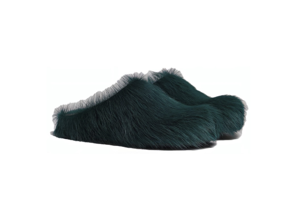 Marni Long hair Calfskin Fussbett Sabot Sea Green SBMR000600P412200V78