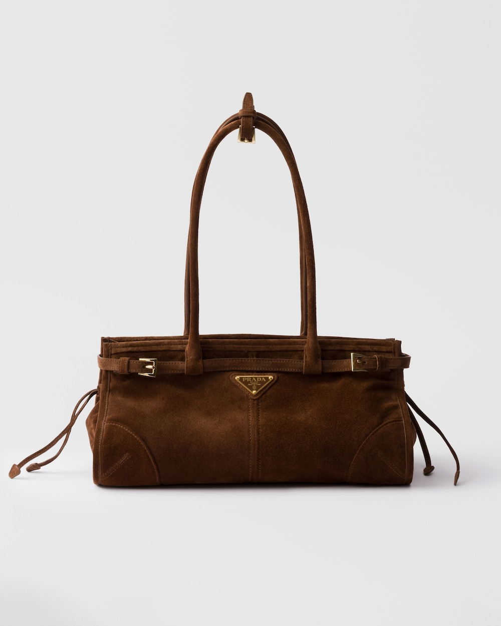 Prada Bonnie medium suede handbag Cocoa Brown