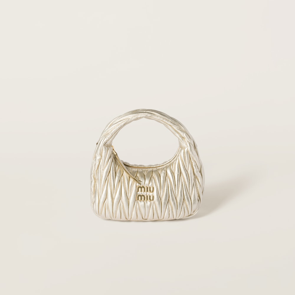 Wander matelassé nappa leather hobo bag Pyrite