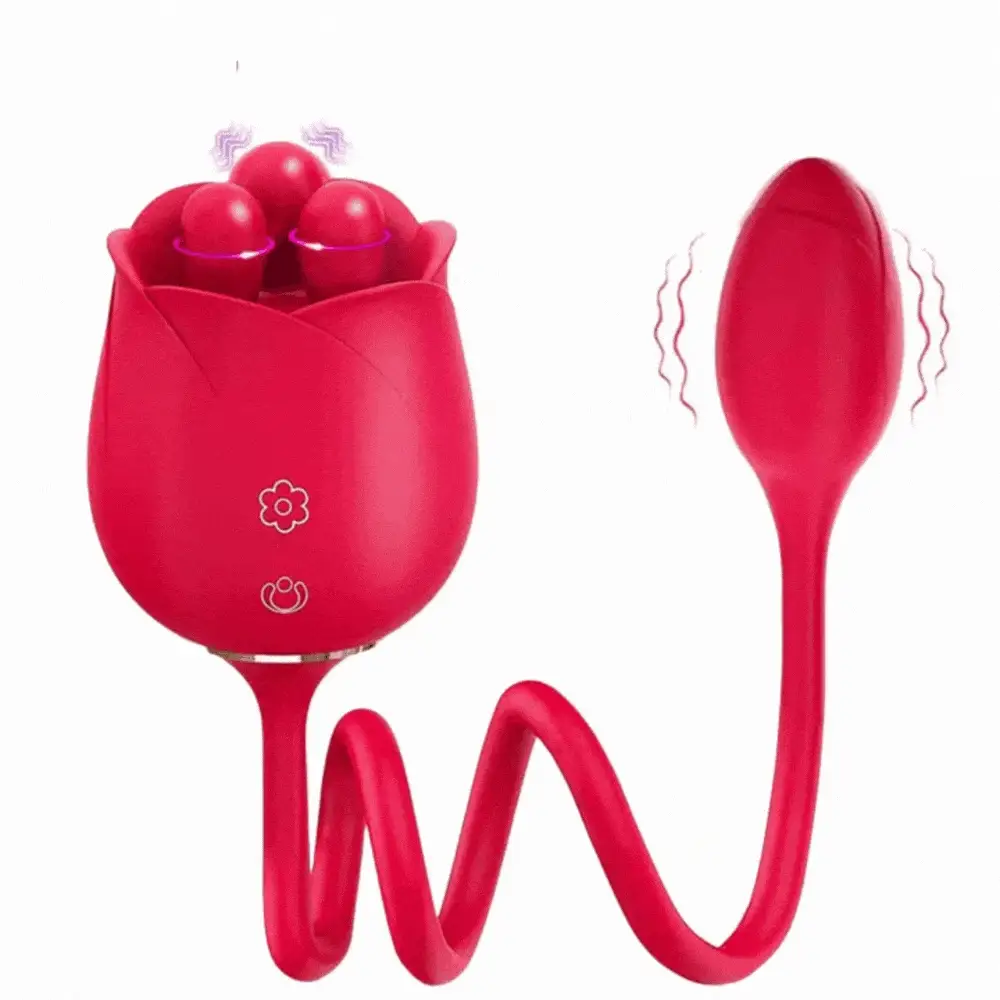 Mlovexy - S475-3 Three Pistils Rose Toy With Vibrating Bud