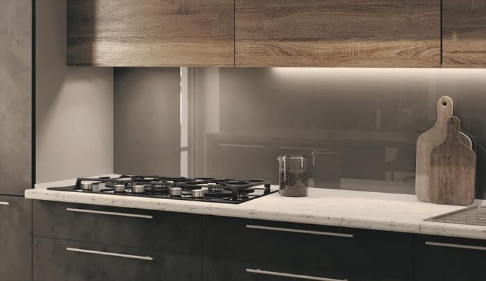 GLEM GAS - Piano cottura a gas GV755XBK 5 fuochi 70cm-Nero Lucido