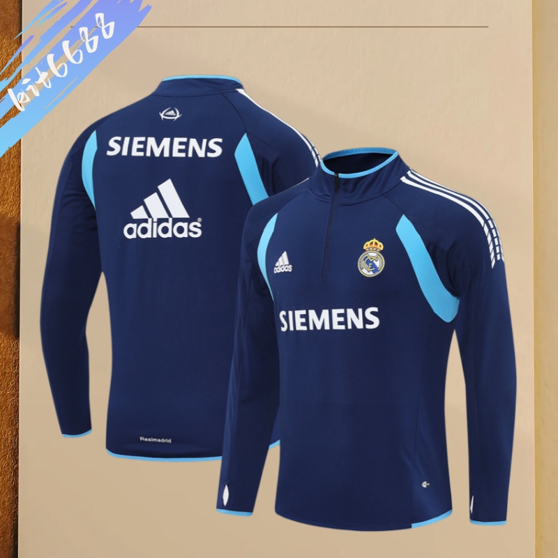 05/06 Real Madrid Retro Training Uniform Long- Sleeve Football Shirt