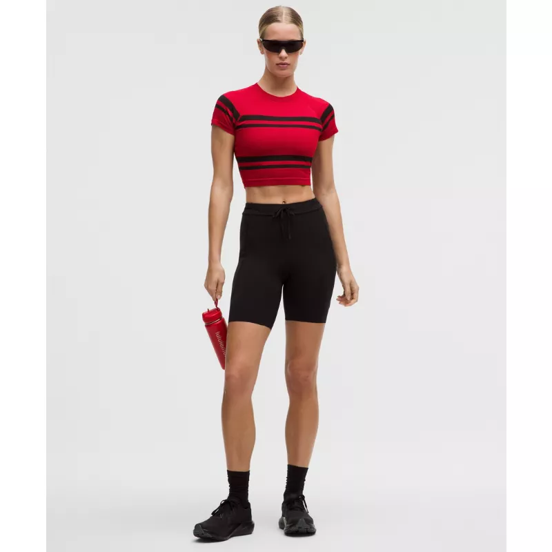 Swiftly Tech Cropped Short-Sleeve Shirt 2.0 Stripe