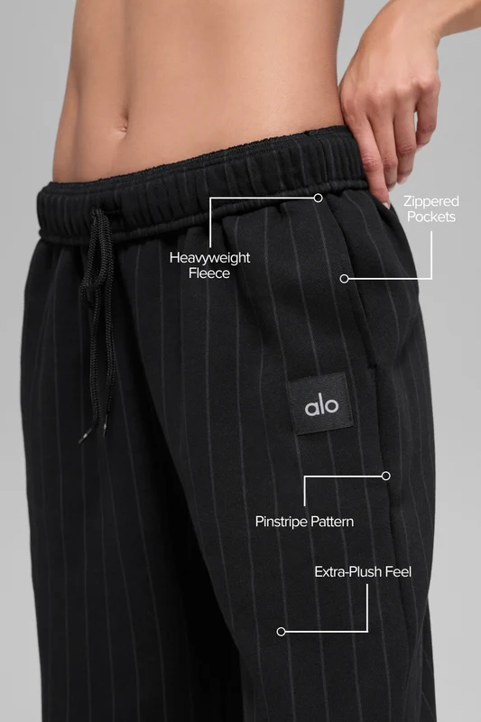 Pinstripe Straight Leg Sweatpant