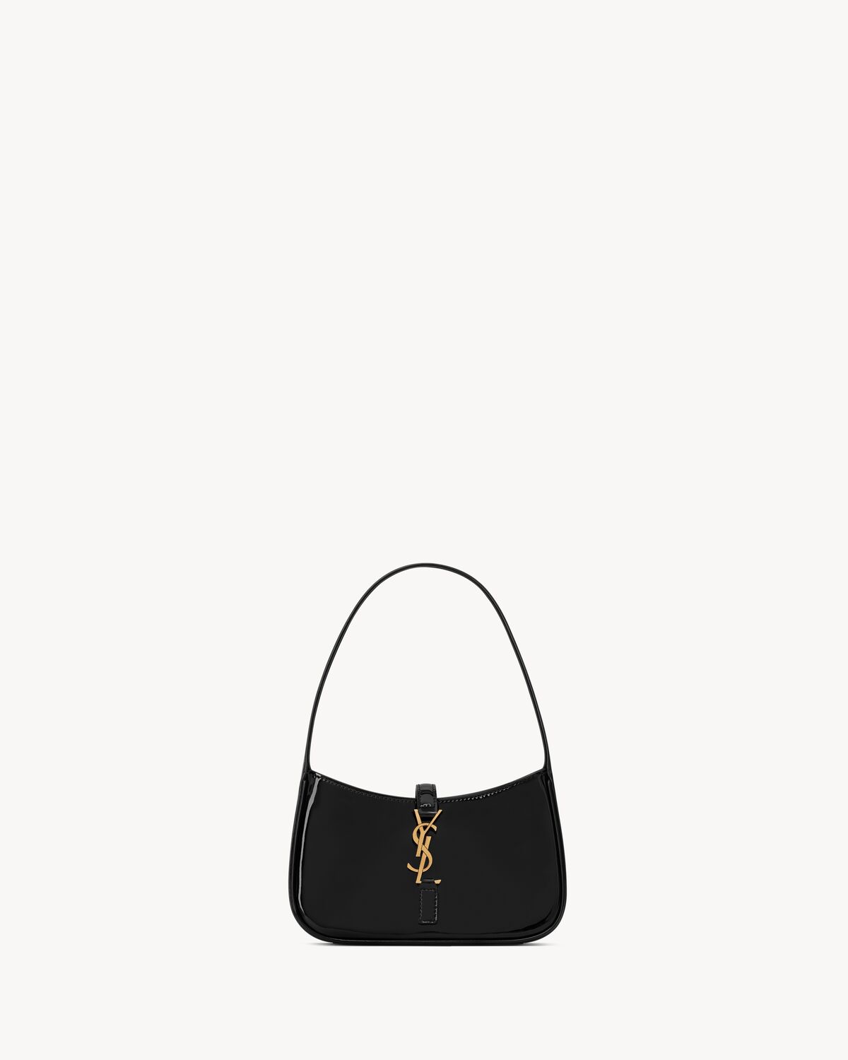mini le 5 à 7 in patent leather BLACK