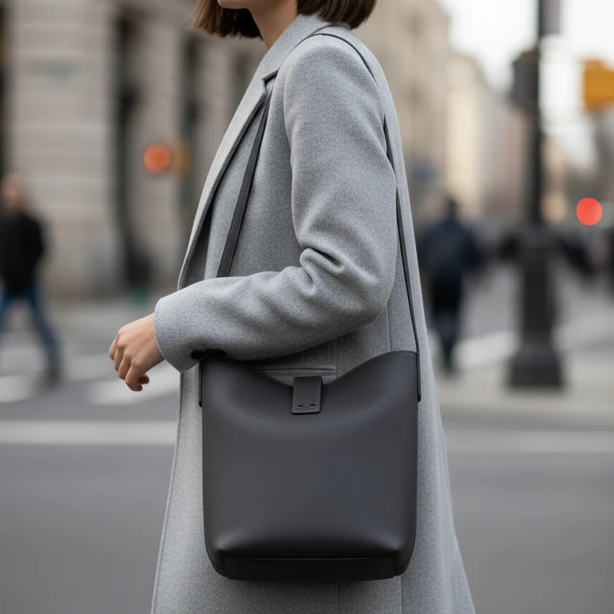 Charcoal Suede Shopper