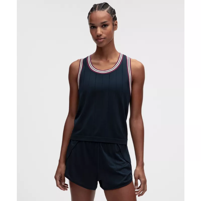 Seamless Stripe Trim Tank Top