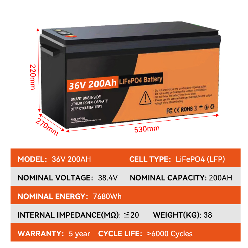 Lithium Ion Batteries Pack 36v 200ah