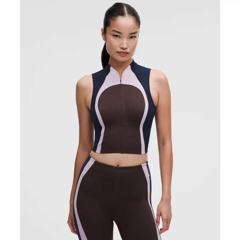 Ultralu™ Zip-Front Cropped Tank Top