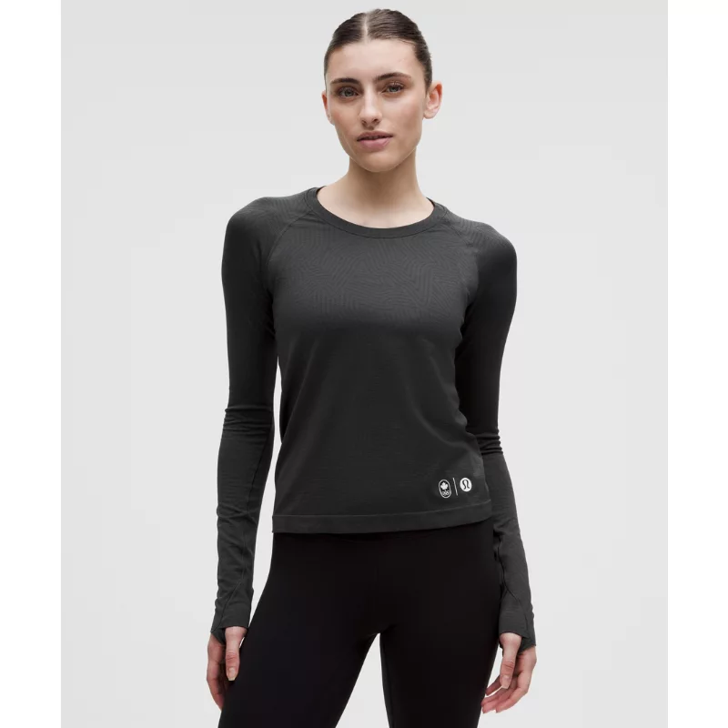 Team Canada Swiftly Tech Long-Sleeve Shirt 2.0 Waist Length COC Logo