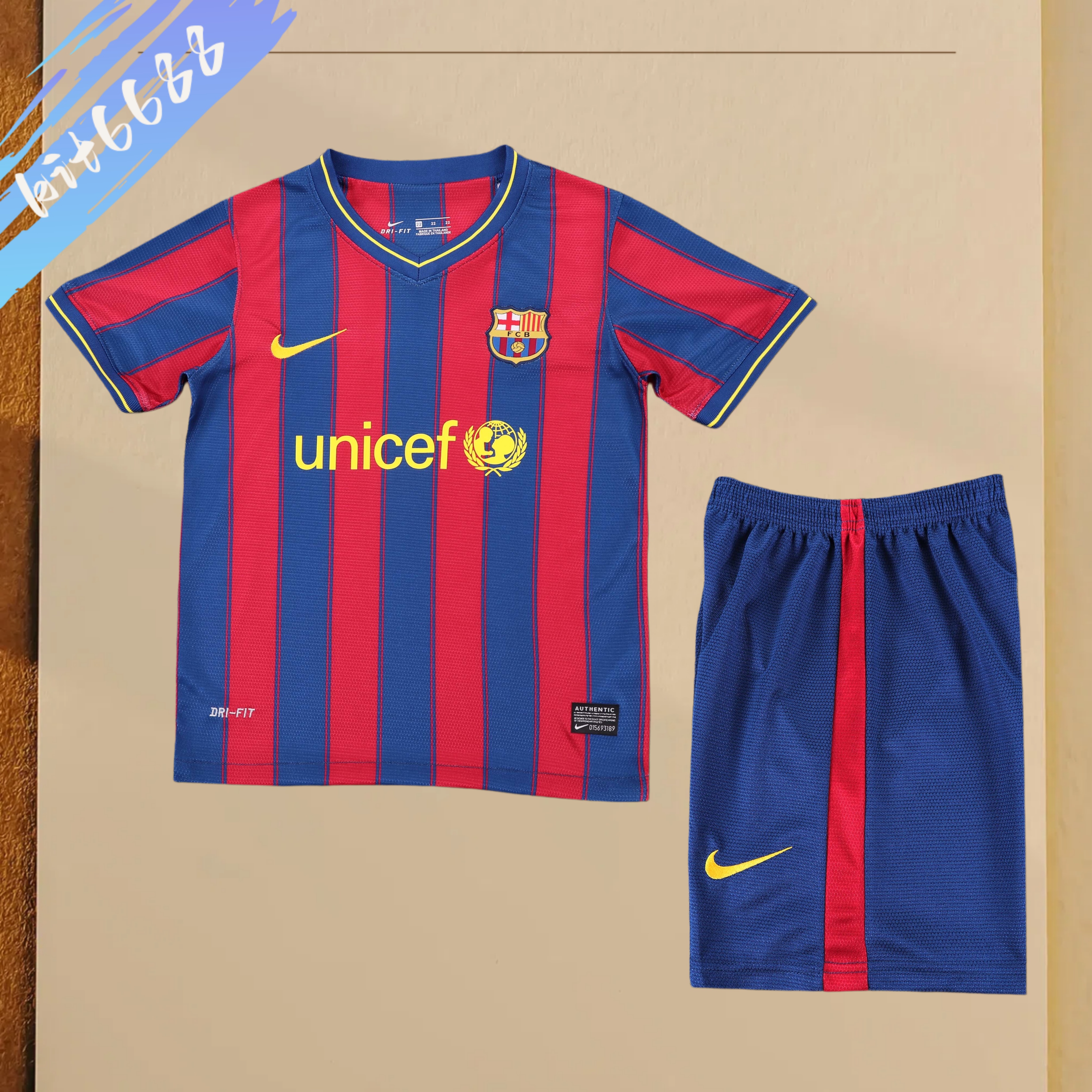 2009/2010 Barcelona home Retro Kids Kit(Kids Kit)