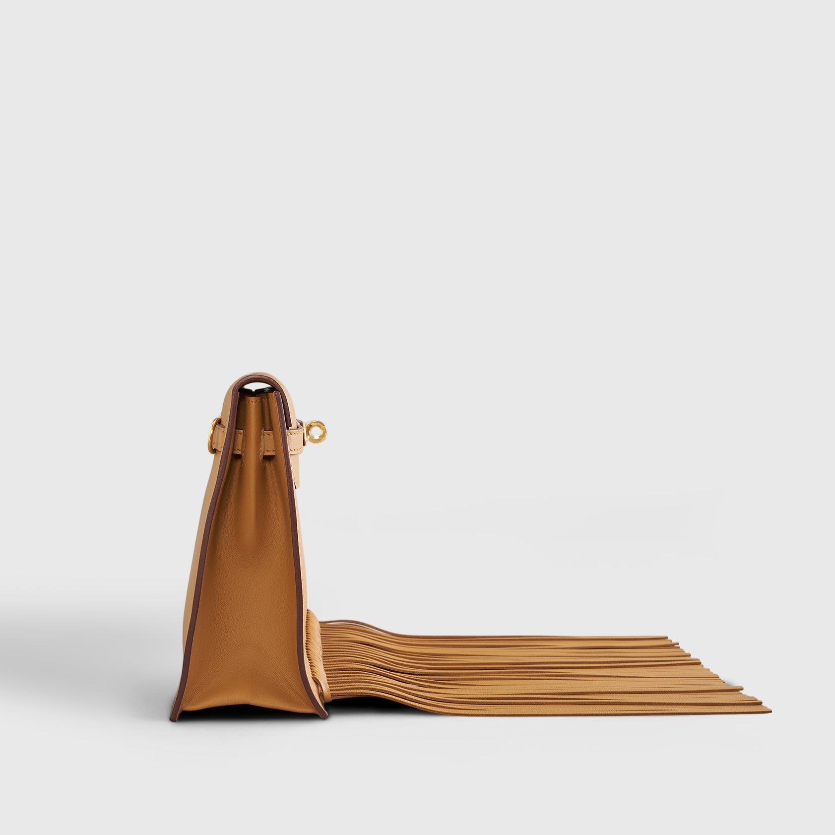 Hermès Kelly Danse II Anate w/ Fringe Swift Sesame Gold Hardware