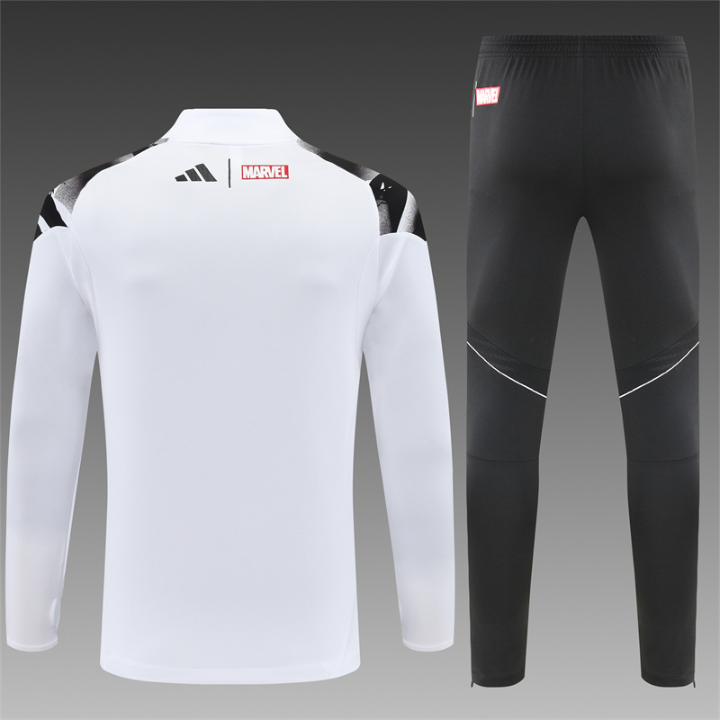 25/26 Real Madrid white Half Zip Training Kit (Adult Kids Kit)