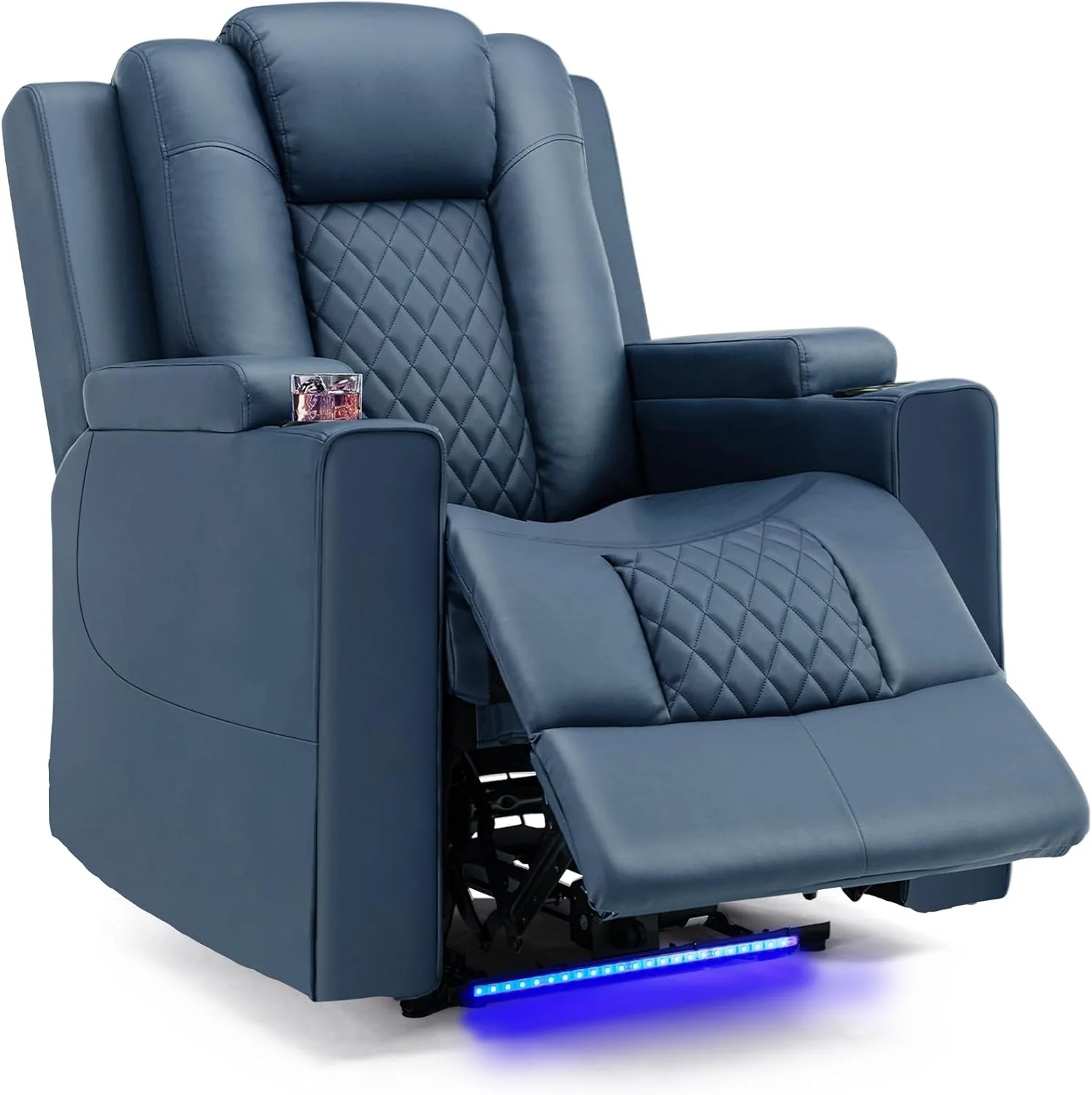 COMHOMA TV armchair. recliner with recliner. recliner with LED and recliner. adjustable 150-kilogram electric TV armchair. with massage function for living room. bedroom. home theater. black
