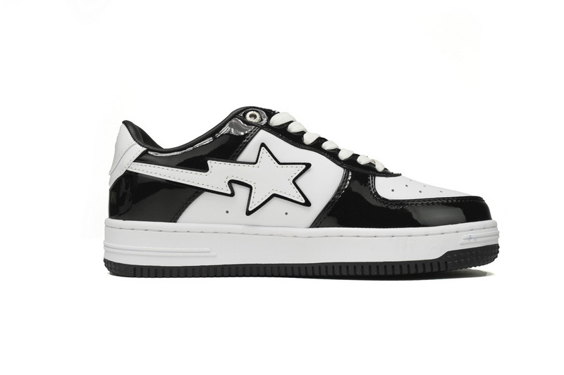 A Bathing Ape Bape Sta Low Black White 1H70-191-001