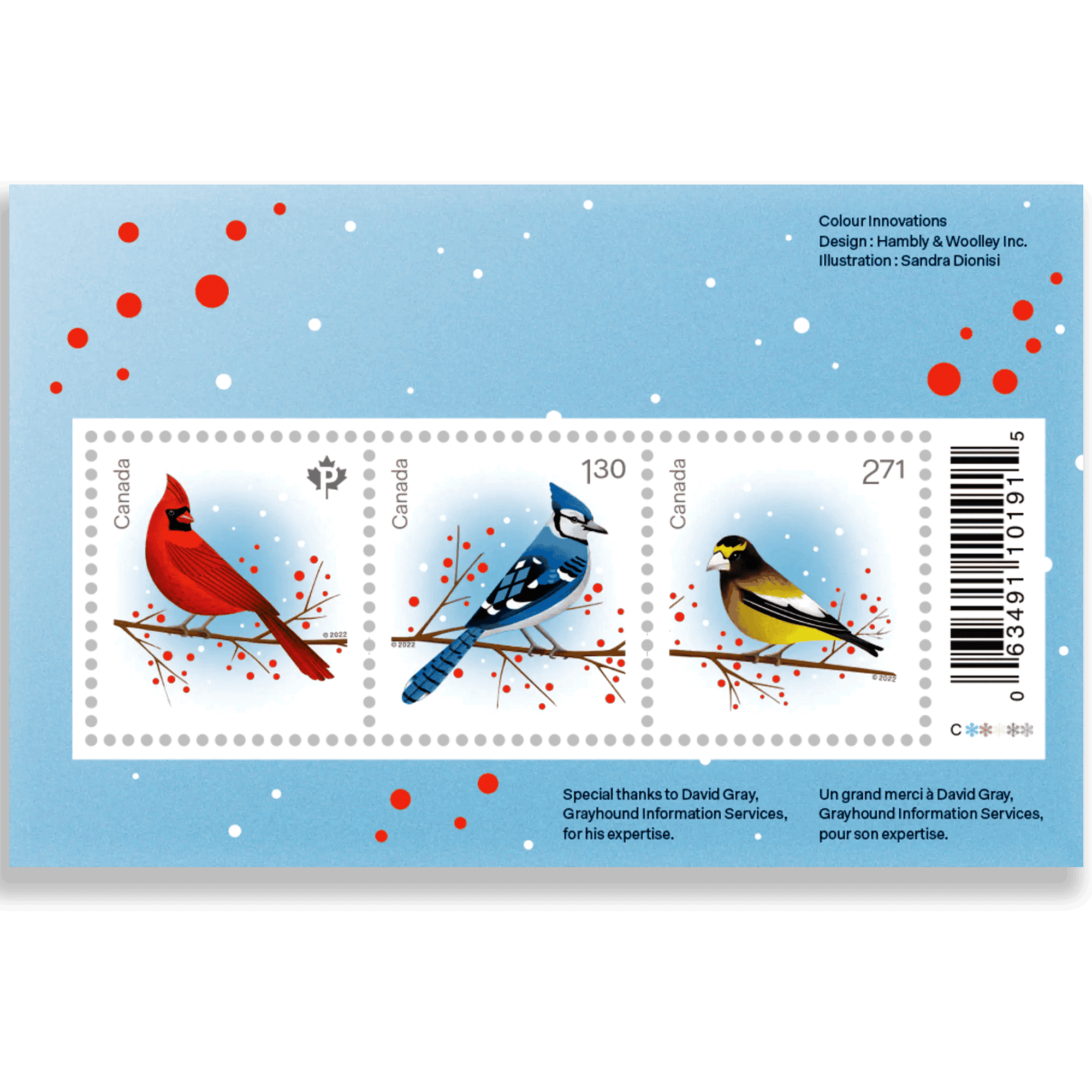 Holiday Birds: Souvenir Sheet — 50 Sheets / 150 Pcs