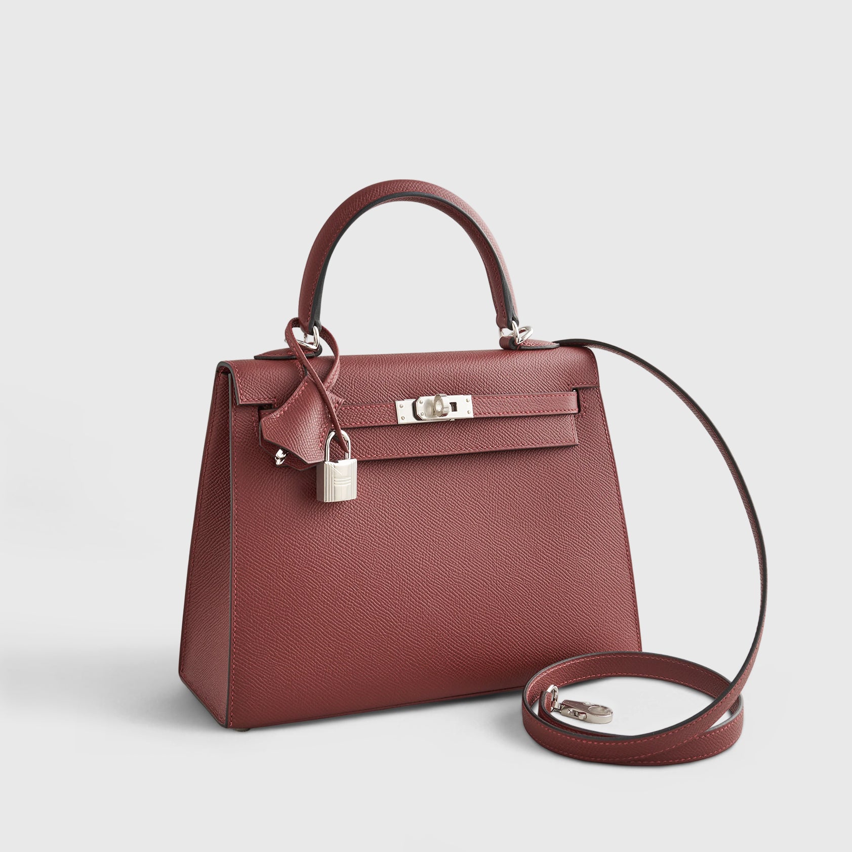 Hermès Kelly 25 Epsom Rouge H Sellier Palladium Hardware