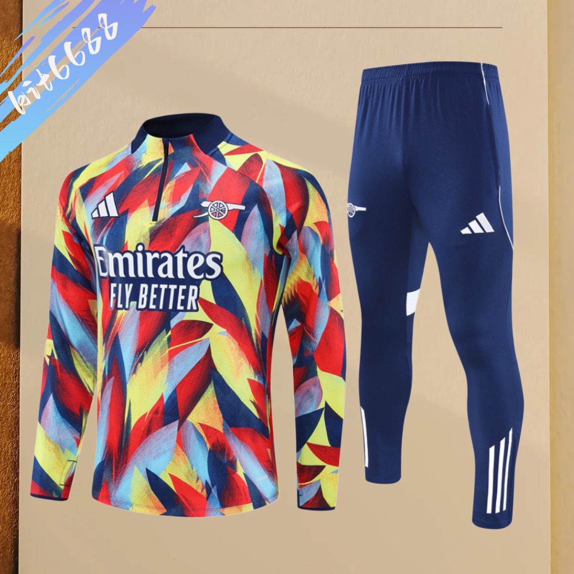 2025/2026 Arsenal Kids Half Zip Training Clothes (Adult Kids Kit)