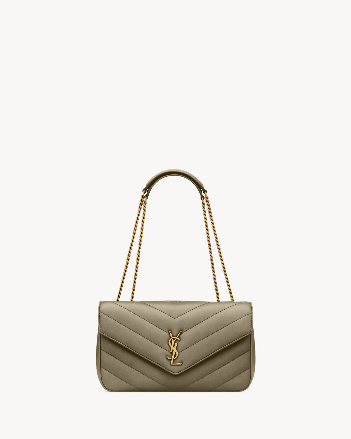 loulou medium in matelassé lambskin DARK STRONG MOSS