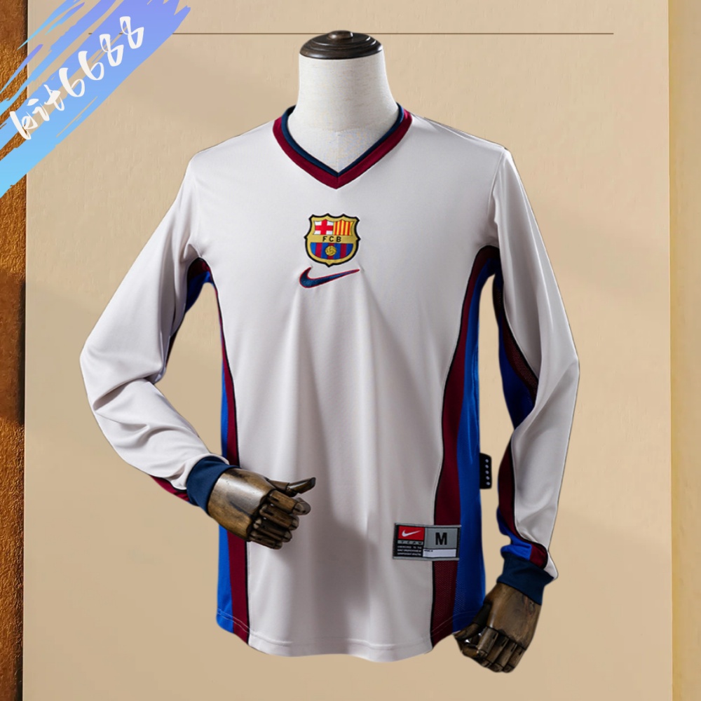 98/99 Barcelona  Away long sleeves Retro Football Shirt