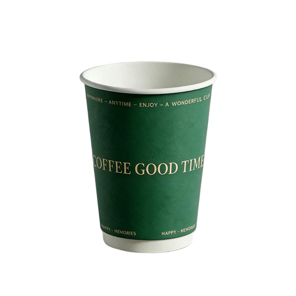 Custom Logo Double Wall Paper Cup, Disposable Thickened Hot Drink Cup, Coffee Milk Tea Paper Cup, Kraft Paper Carrier Bag, Commercial Customized Packaging Bag Factory Wholesale