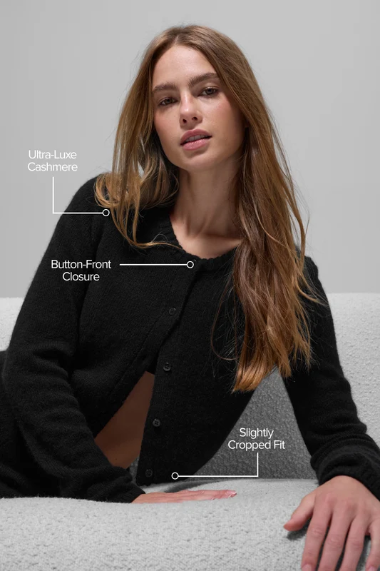 Wool Cashmere New Class Cropped Cardigan