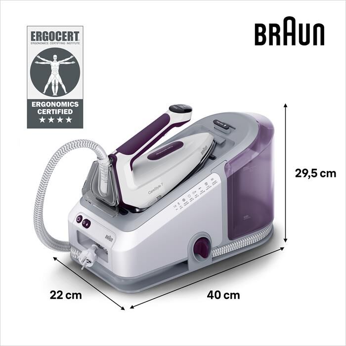 BRAUN - SISTEMA STIRANTE CARESTYLE 7 IS7266VI-Bianco viola