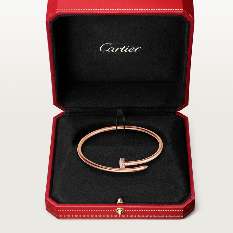 Juste un Clou bracelet, small model, diamonds Rose gold 2.5 mm