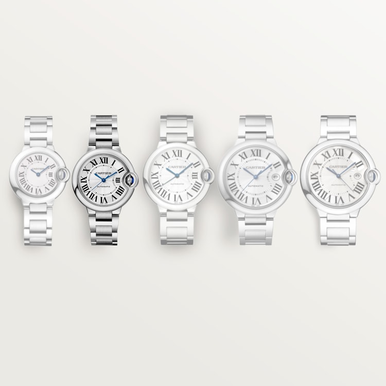 Ballon Bleu de Cartier watch Silver guilloché dial 33 mm