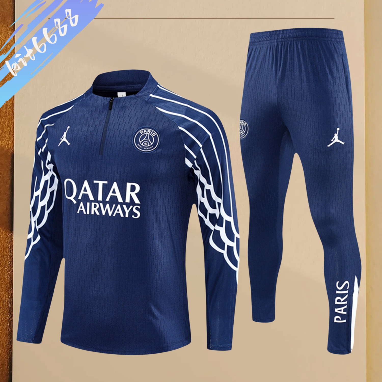 2025/2026 PSG Paris Saint-Germain Kids Half Zip Training Clothes (Kids Kit)