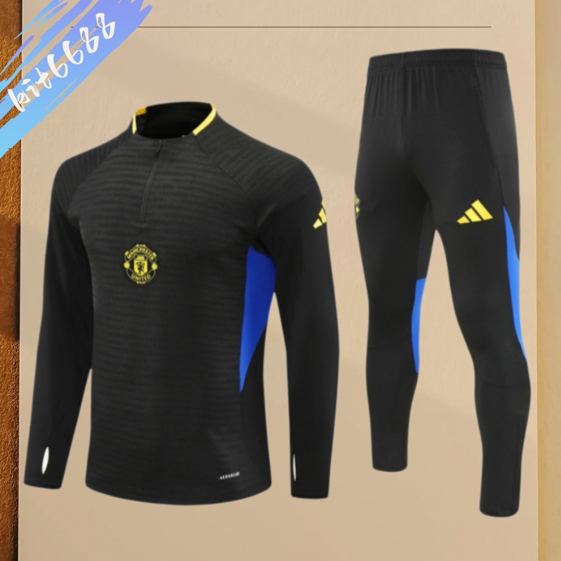 25/26 Manchester United Black Half Zip Training Kit (Adult Kids Kit)