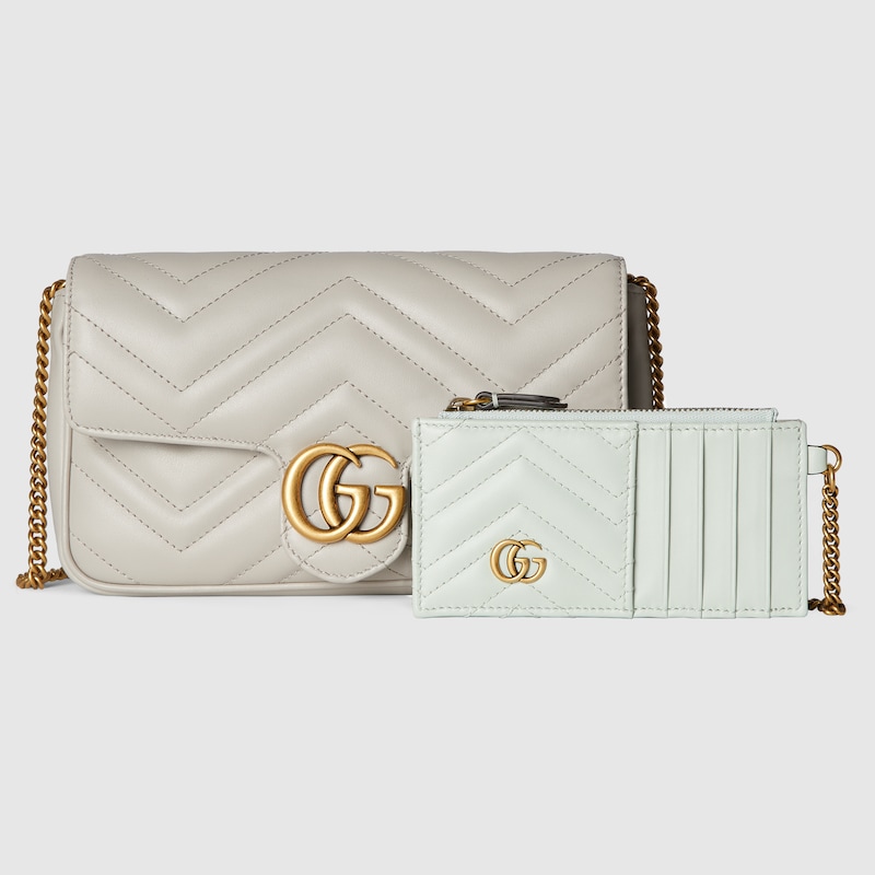 GG Marmont small shoulder bag Ligh grey