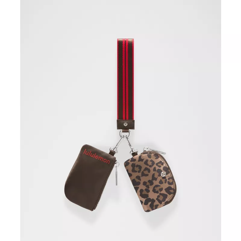 Dual Pouch Wristlet Leopard