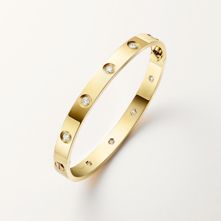 LOVE bracelet, classic model,10 diamonds Yellow gold 6.1 mm