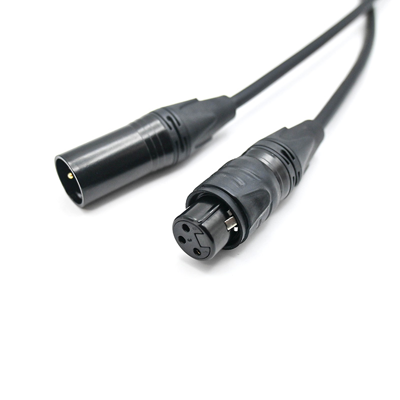 2m IP65 3 Pin DMX Lighting Control Cable 110 Ohm TR319-2-BLK