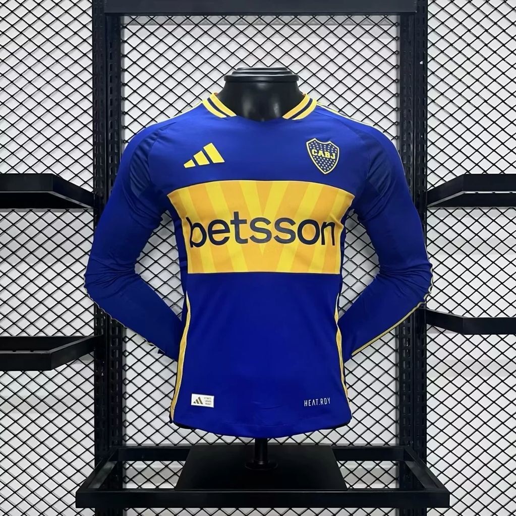 Boca Juniors 2024-25 Home Long Sleeves Jersey Player Version