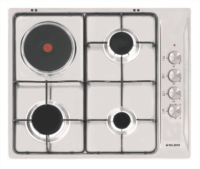 GLEM GAS - Piano cottura misto GTL647IX 50 cm-Inox