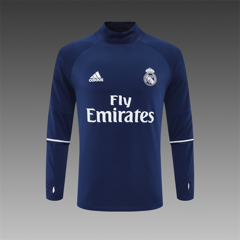 16/17 Real Madrid Retro Training Uniform Long- Sleeve Football Shirt