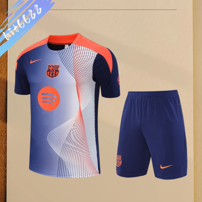 25/26 Barcelona Short sleevedtraining clothes (Adult Kids Kit)