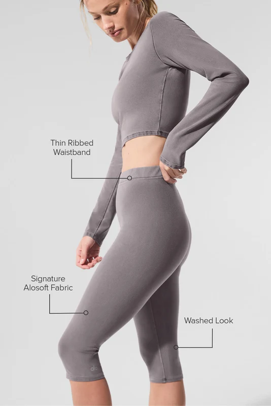 Washed Alosoft High-Waist Iconic 90's Capri