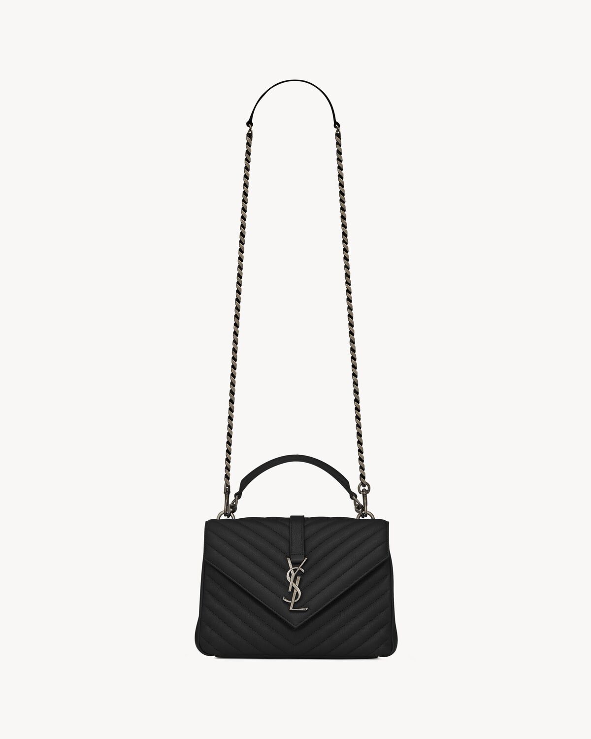 college medium in quilted leather BLACK