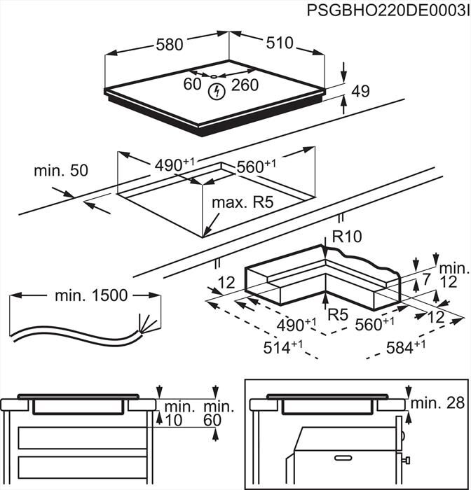 AEG - Piano cottura elettrico TO64IM0BIB 58 cm-Nero