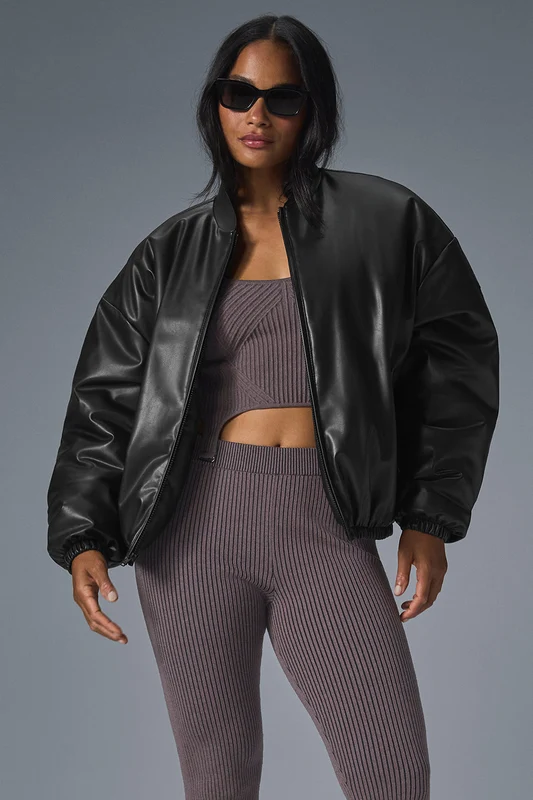 Faux Leather Premier Bomber