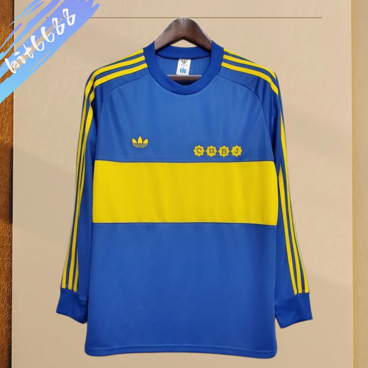 1981 Boca Home long sleeves Retro Football Shirt (Retro)