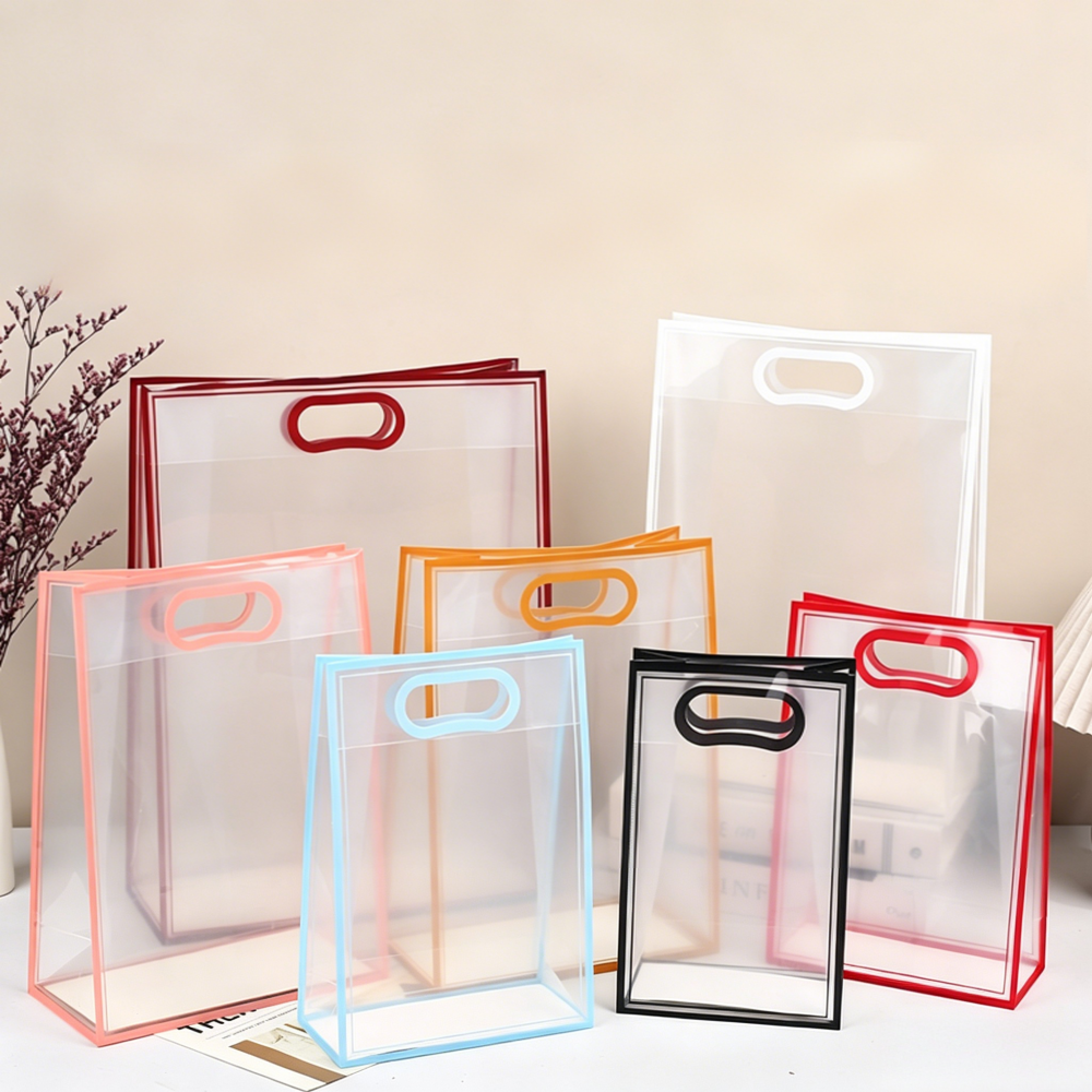 Pvc & Pp Transparent Handheld Gift Bag, Internet-Famous High-End Texture Tote Bag, Custom Souvenir Packaging Bag, Factory Bulk Wholesale