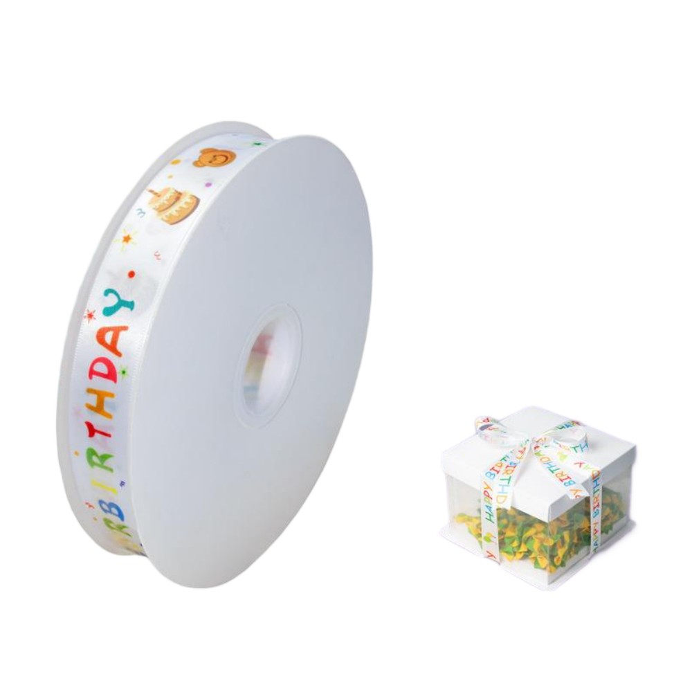 100 Yards Cartoon Polyester Ribbon, Model 0002 In Stock, Children's Day Decoration Ribbon, Kids Birthday Cake & Gift Box Wrapping Ribbon, Factory Wholesale Customization