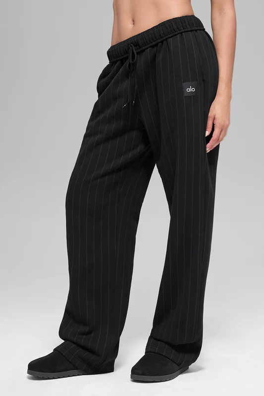 Pinstripe Straight Leg Sweatpant
