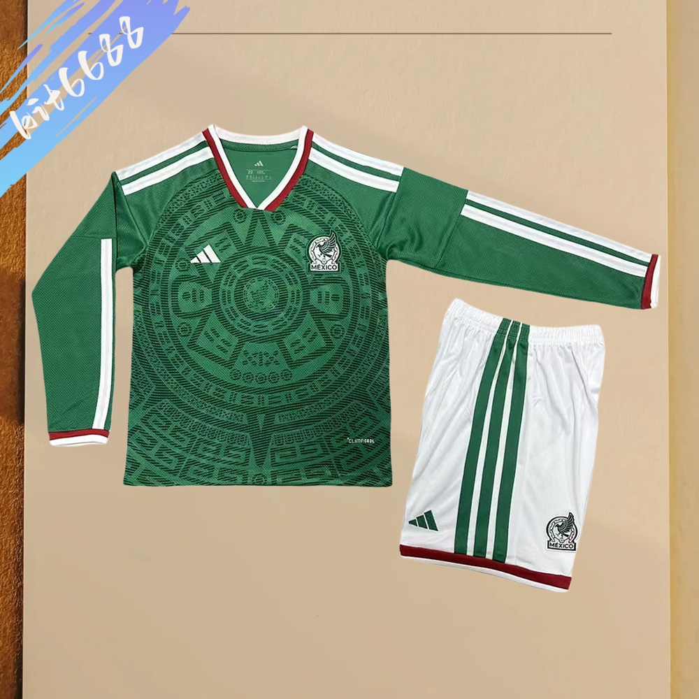 2026 Mexico Home Long-sleeved Football Shirt （Kids Kit socks）