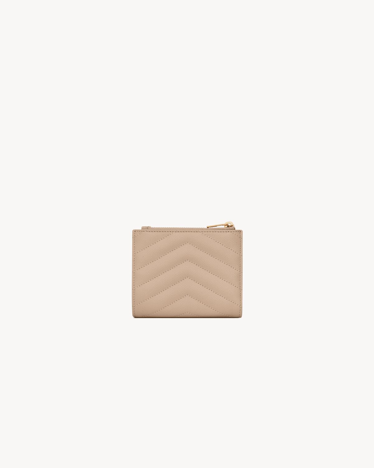 cassandre matelassé bi-fold wallet in grain de poudre leather DARK BEIGE