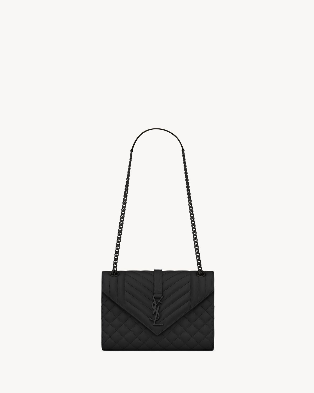 envelope medium in quilted grain de poudre embossed leather NOIR